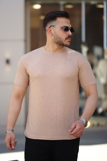 Erkek Ağaç Kabuğu Desenli Kısa Kollu T-shirt resmi